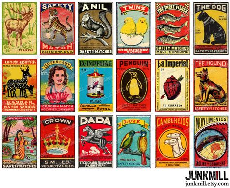 vintage matchbox covers